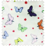 2-seitig gestepptes Flanell mit aufgedruckten Mustern Schmetterlinge für Kinderdecken und Bettlaken F. 1,80 m 100 % Baumwolle Farbe ΠΕΤΑΛΟΥΔΕΣ