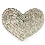 Metal bag decoration Heart with strass 3x5.5cm. (0615) Color 03