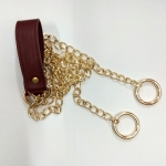 Metal chain with shoulder strap pad(23cm. x 3cm.)(160cm.)(0601) Color Μπορντό Χρυσό