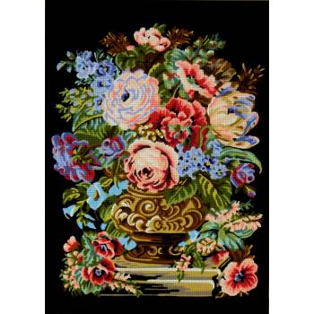 Embroidery Panel "Flowers" dimension 35 x 50 cm 14.843 Gobelin-Diamant