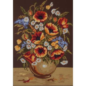 Embroidery Panel "Flowers" dimension 35 x 50 cm 14.848 Gobelin-Diamant