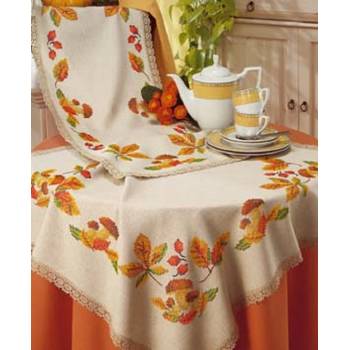 Tablecloth Cotton 85 x 85cm with Stamped Pattern Cross Stitch No 2375-50614