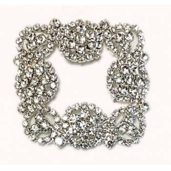 Tag Decorative Square with Strass, 5X5cm. , (0602)