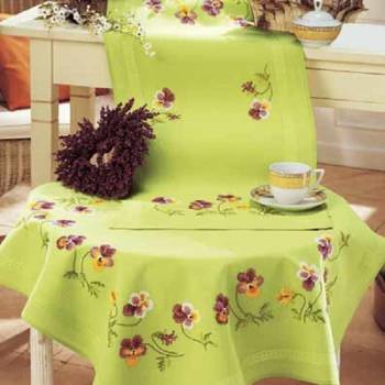 Tablecloth Cotton 80 x 80cm with Stamped Pattern Cross Stitch No 2260-602