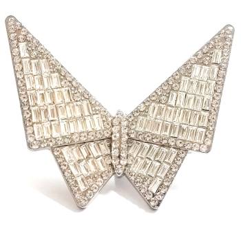 Bag decoration metal Butterfly with strass 5x6cm. (0612)