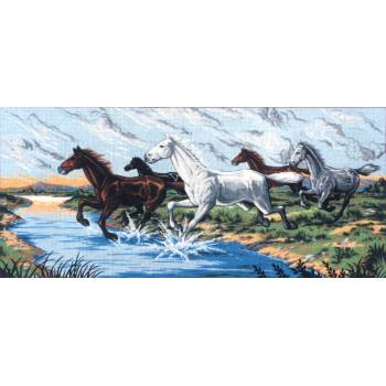 Embroidery Panel "Animals" dimension 60 x 125 cm B1255 Gobelin-Diamant