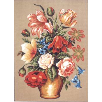 Stickpanel „Blumen“ im Format 50 x 70 cm C.919 Gobelin-Diamant