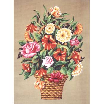 Embroidery Panel "Flowers" dimension 50 x 70 cm C.922 Gobelin-Diamant