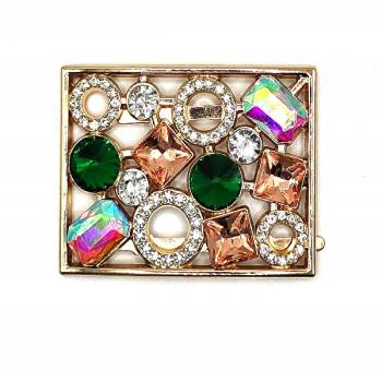 Decoration With Colored Stones And Strass 6X4 cm. (0639)